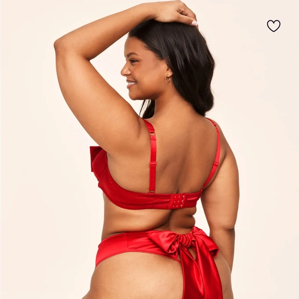 Adore Me Vibrant Red Bow lingerie set - Picture 3 of 8